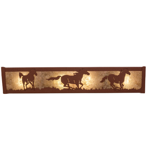 24"W Running Horses Vanity Light