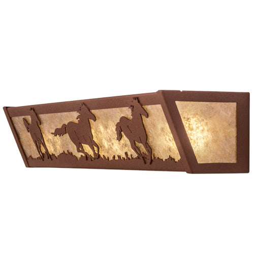 24"W Running Horses Vanity Light