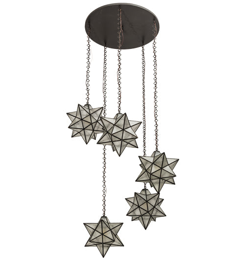 45" Wide Moravian Star 5 Light Cascading Pendant