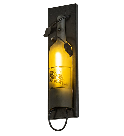 5" Wide Tuscan Vineyard Wine Bottle Wall Sconce