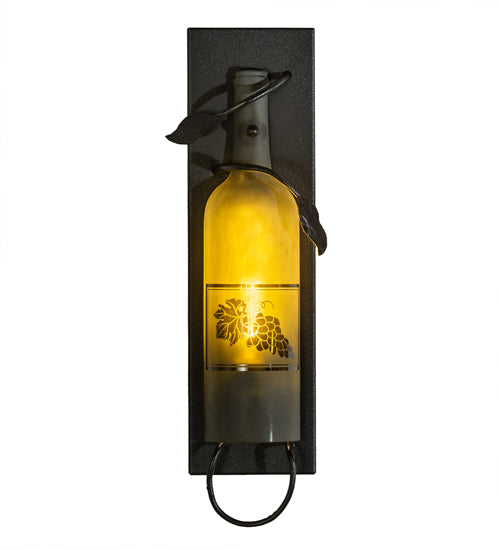 5" Wide Tuscan Vineyard Wine Bottle Wall Sconce