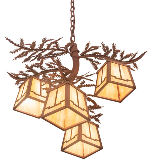 26" Wide Pine Branch Valley View 4 Light Chandelier