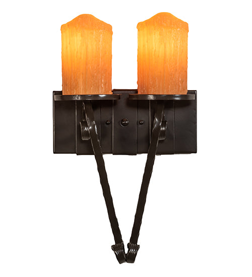 12" Wide Carpathian 2 Light Wall Sconce