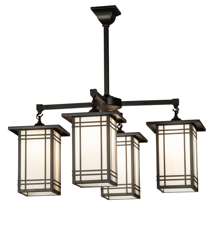 33" Square Prairie Mission 4 Light Chandelier