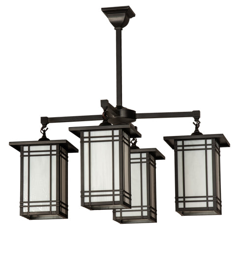 33" Square Prairie Mission 4 Light Chandelier