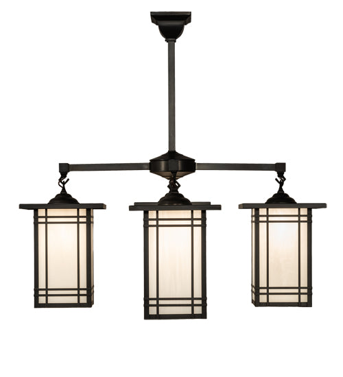 33" Square Prairie Mission 4 Light Chandelier