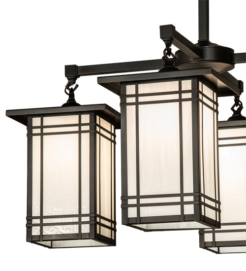 33" Square Prairie Mission 4 Light Chandelier