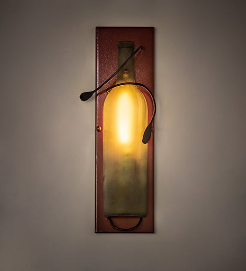 4"W Tuscan Vineyard Wine Bottle Wall Sconce