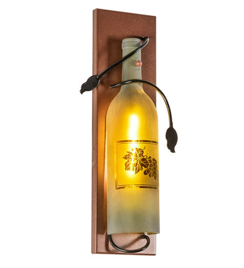 6" Wide Tuscan Vineyard Wine Bottle Wall Sconce