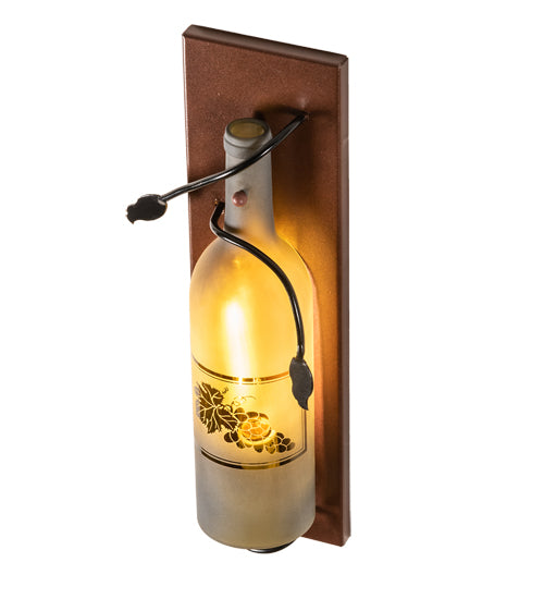 6" Wide Tuscan Vineyard Wine Bottle Wall Sconce