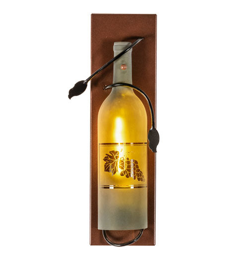 6" Wide Tuscan Vineyard Wine Bottle Wall Sconce