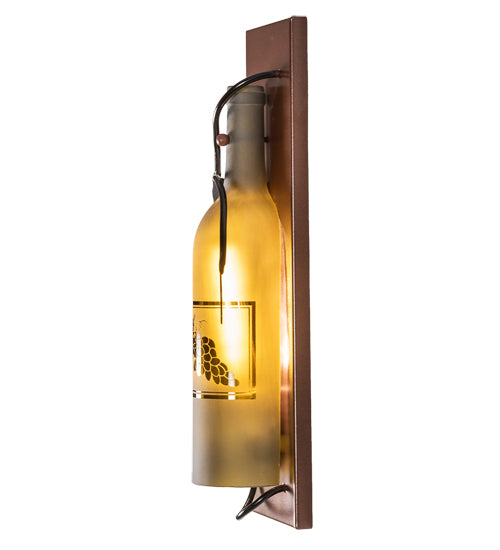 6" Wide Tuscan Vineyard Wine Bottle Wall Sconce