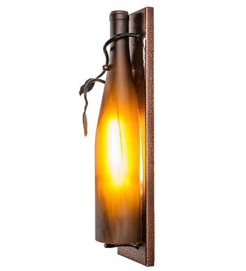 4"W Tuscan Vineyard Wine Bottle Wall Sconce