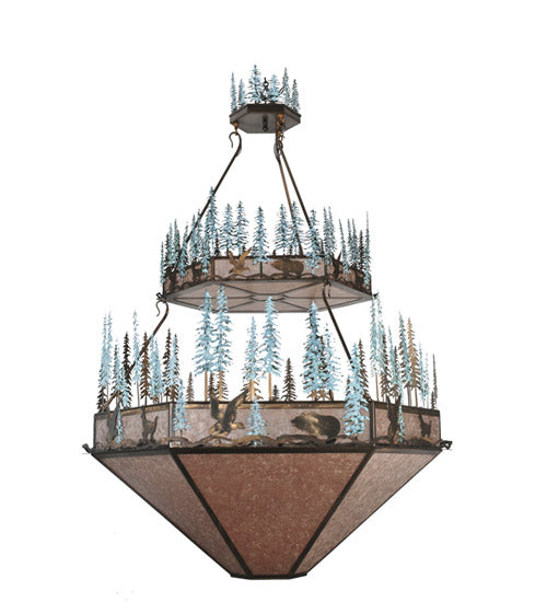 60" Wide Wildlife At Pine Lake 2 Tier Inverted Pendant