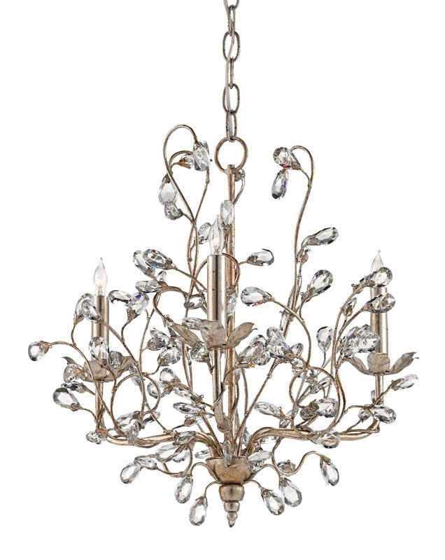 Crystal Bud Silver Small Chandelier