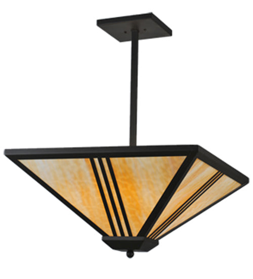 24"Sq Tres Lineas Mission Inverted Pendant