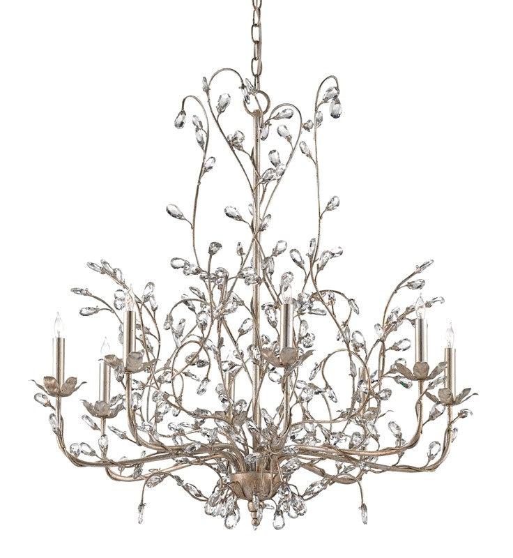 Crystal Bud Silver Large Chandelier