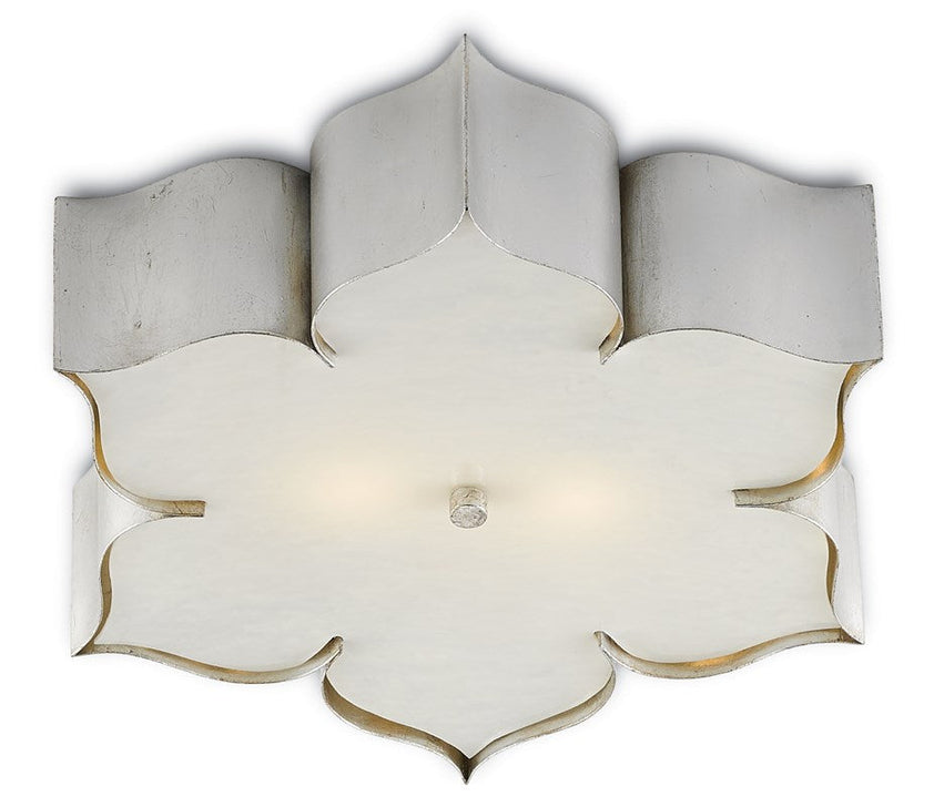 Grand Lotus Silver Flush Mount