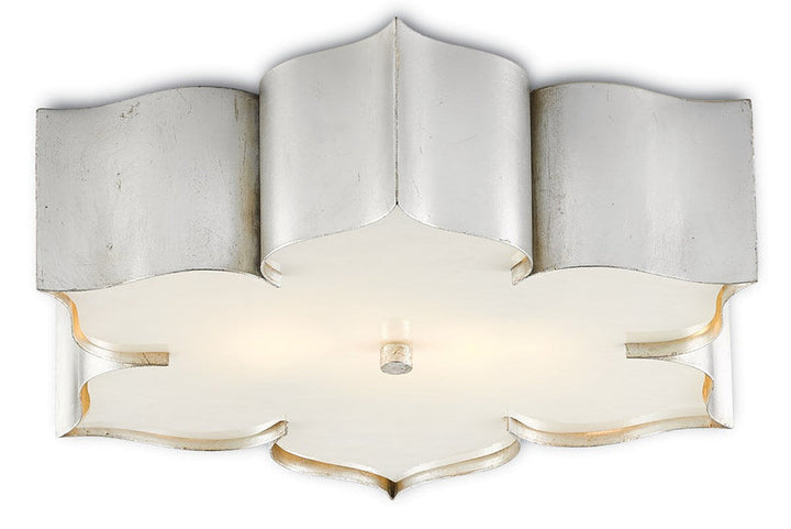 Grand Lotus Silver Flush Mount