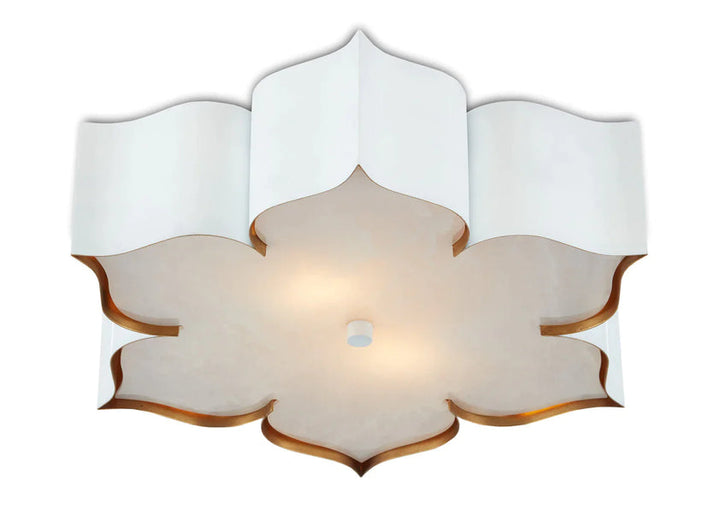 Grand Lotus White Flush Mount