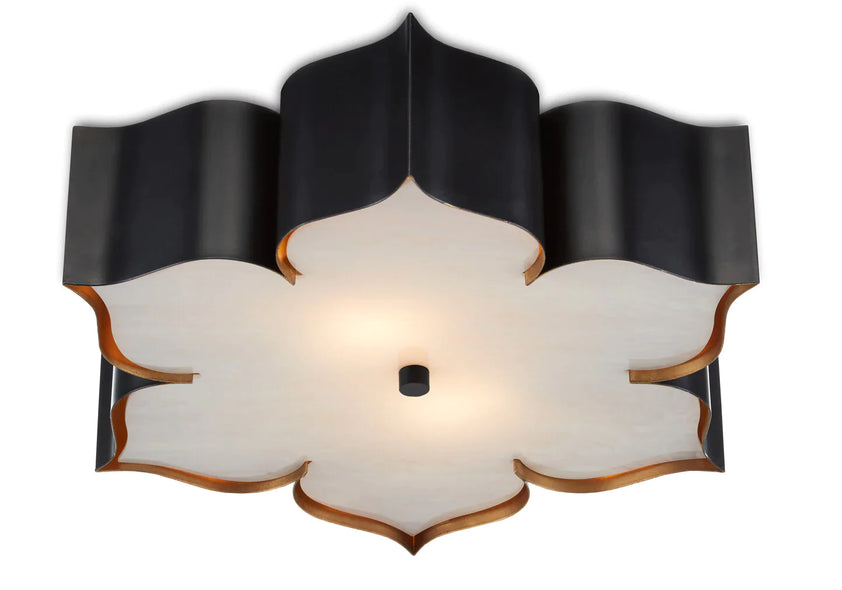 Grand Lotus Black Flush Mount