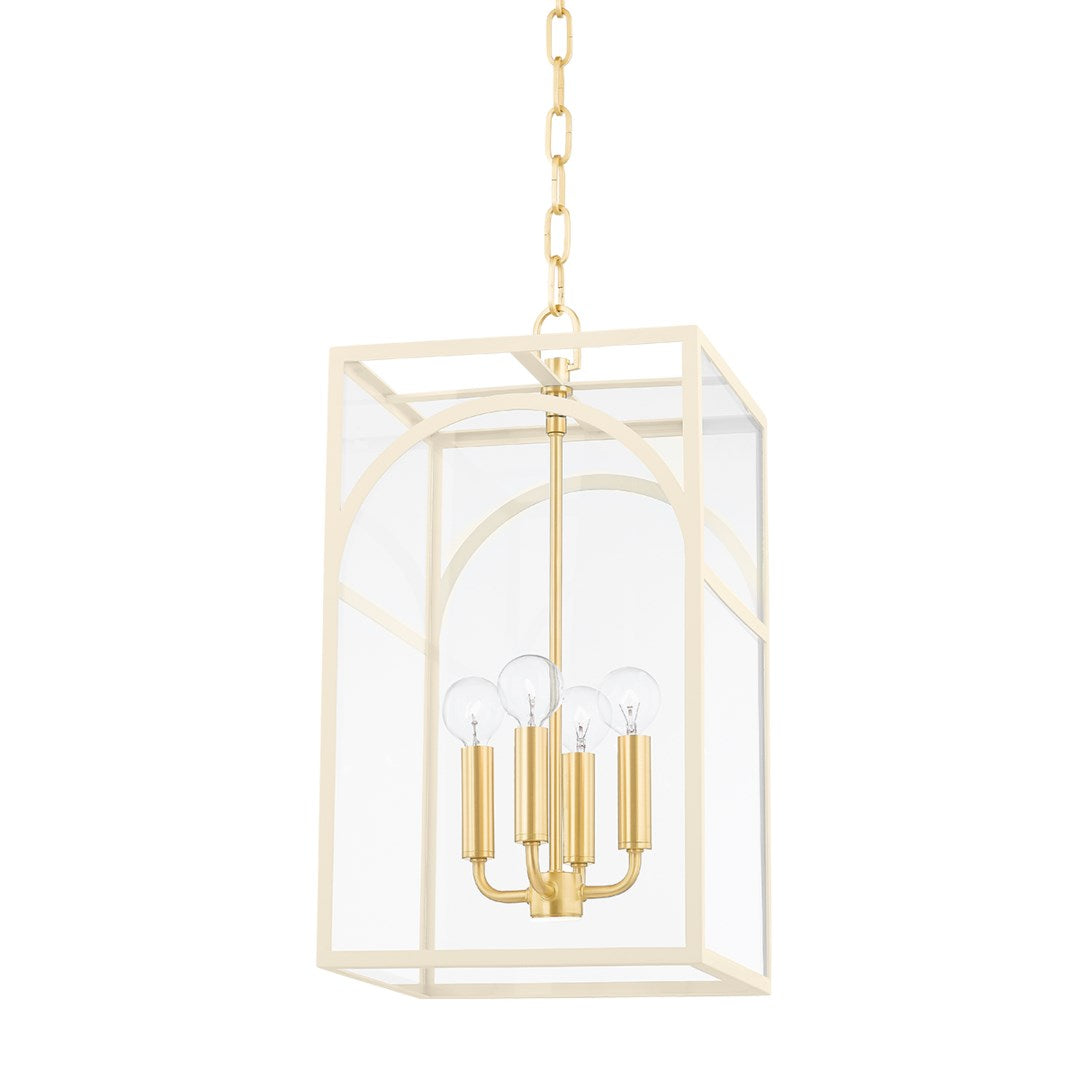 Addison Pendant - Aged Brass / Textured Cream