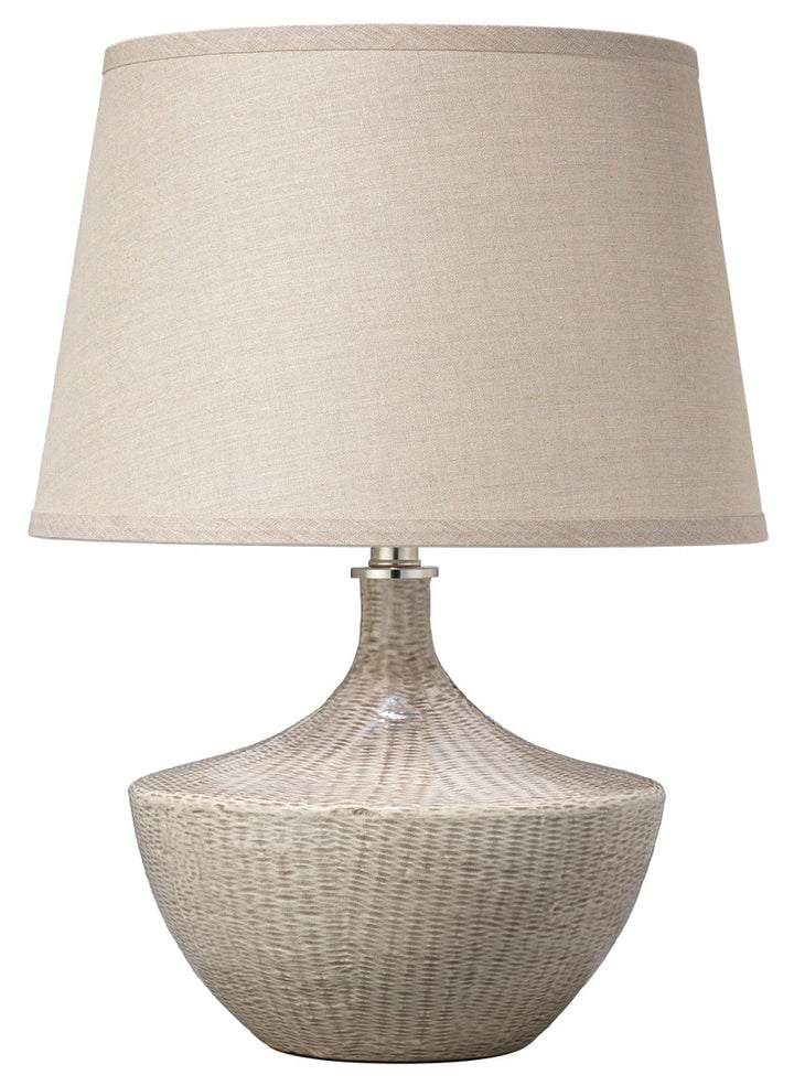 Basketweave Table Lamp-Beige