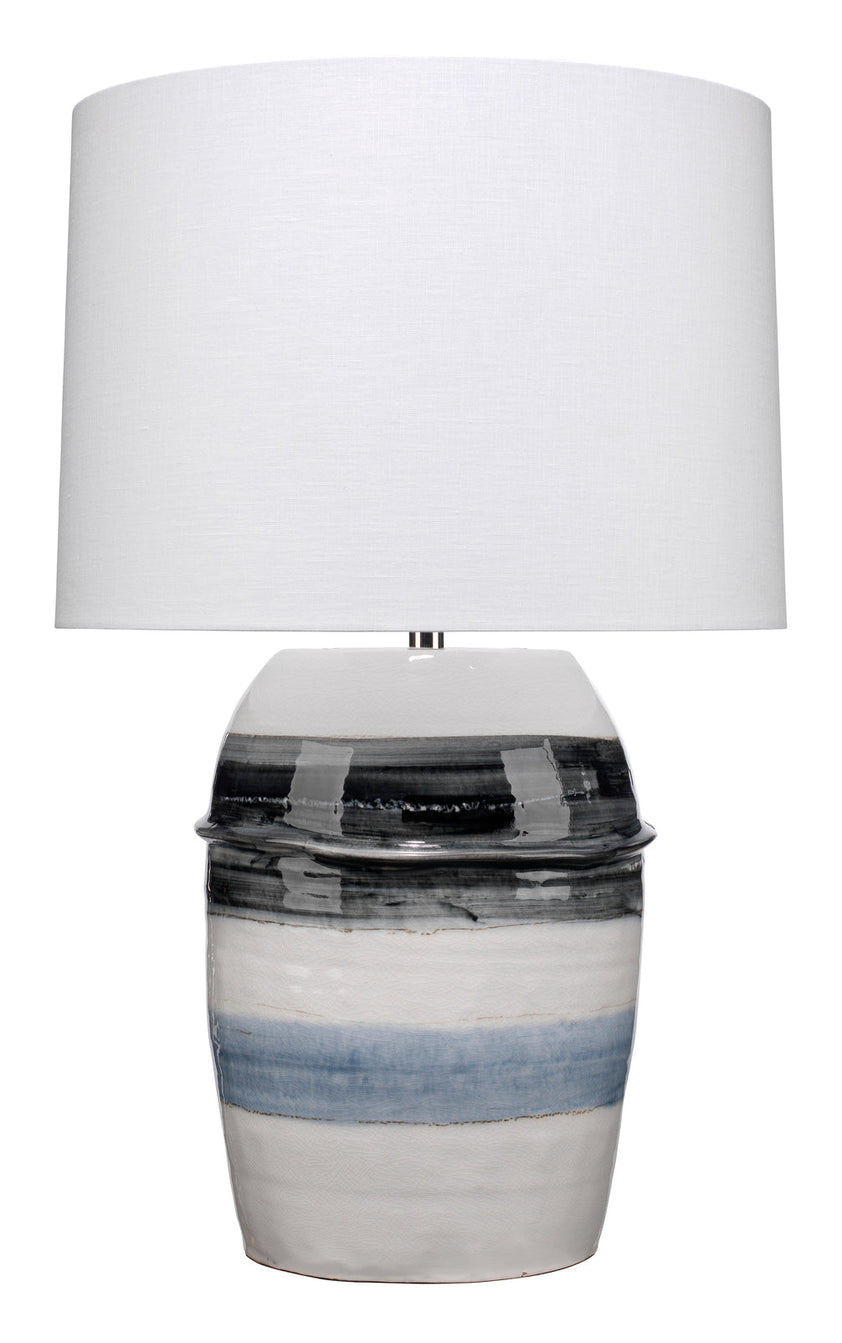 Horizon Striped Table Lamp-White