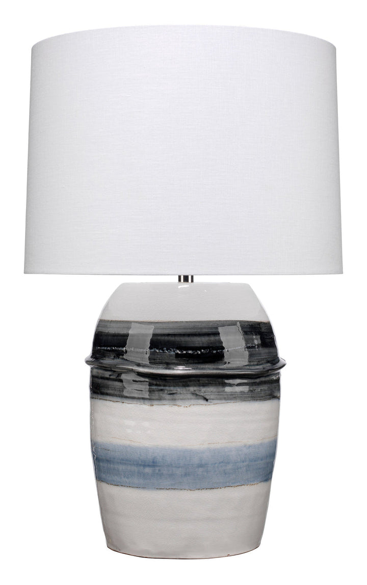 Horizon Striped Table Lamp-White