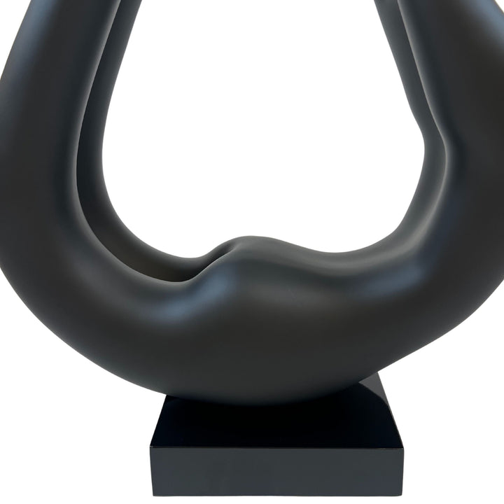 Yoga Black Sculpture - Bronze Base