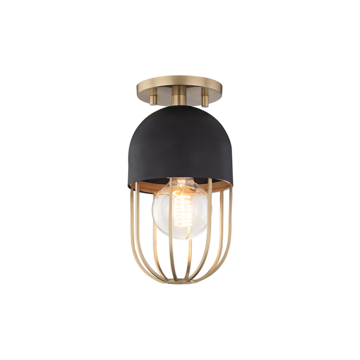 Haley Flush Mount - Aged Brass/Dusk Black