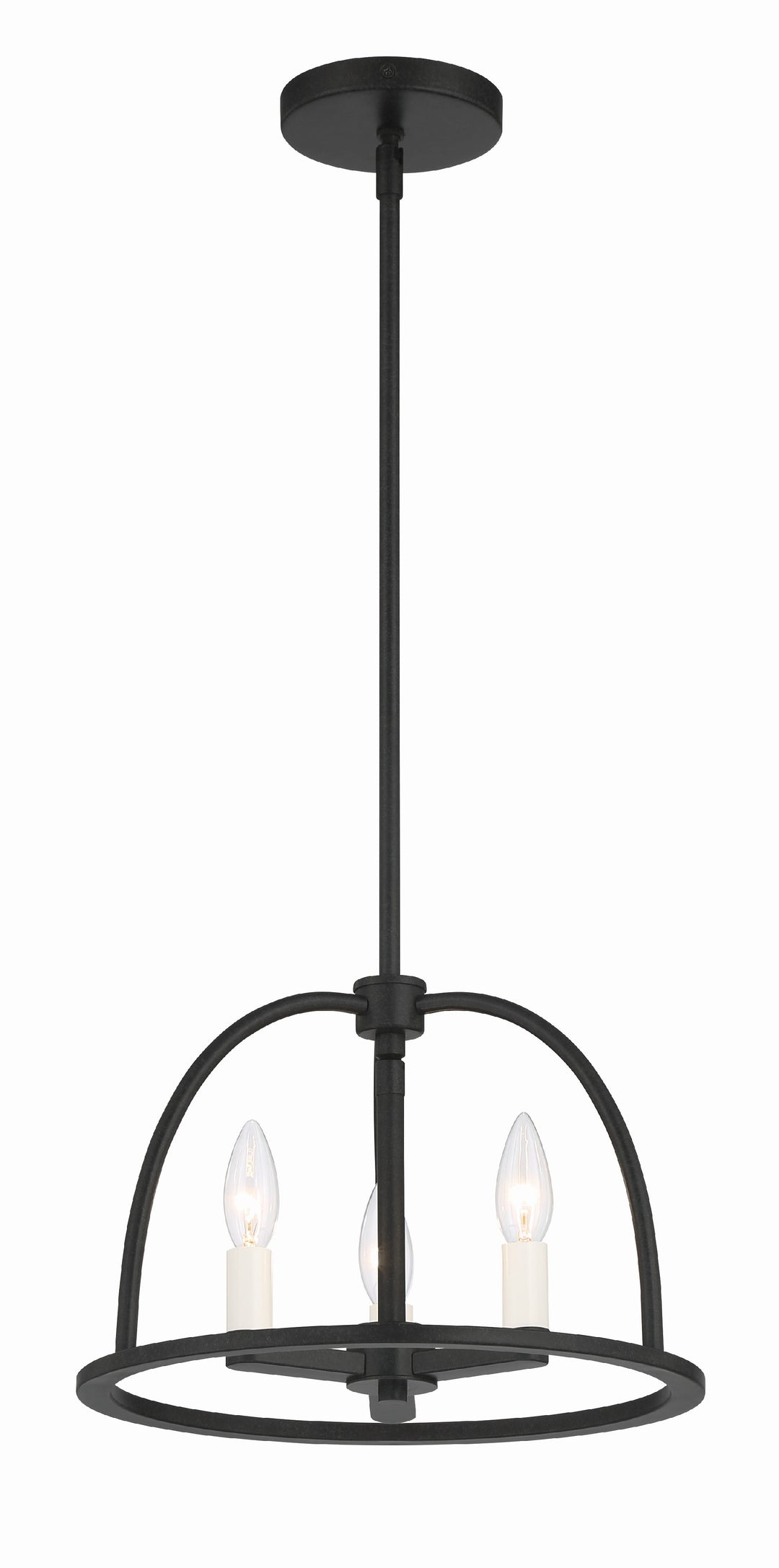 Crystorama Abbott 3 Light Black Mini Chandelier