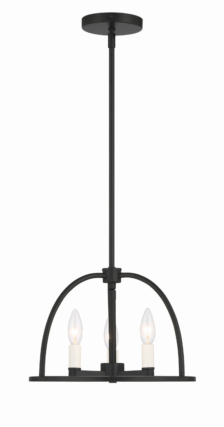 Crystorama Abbott 3 Light Black Mini Chandelier