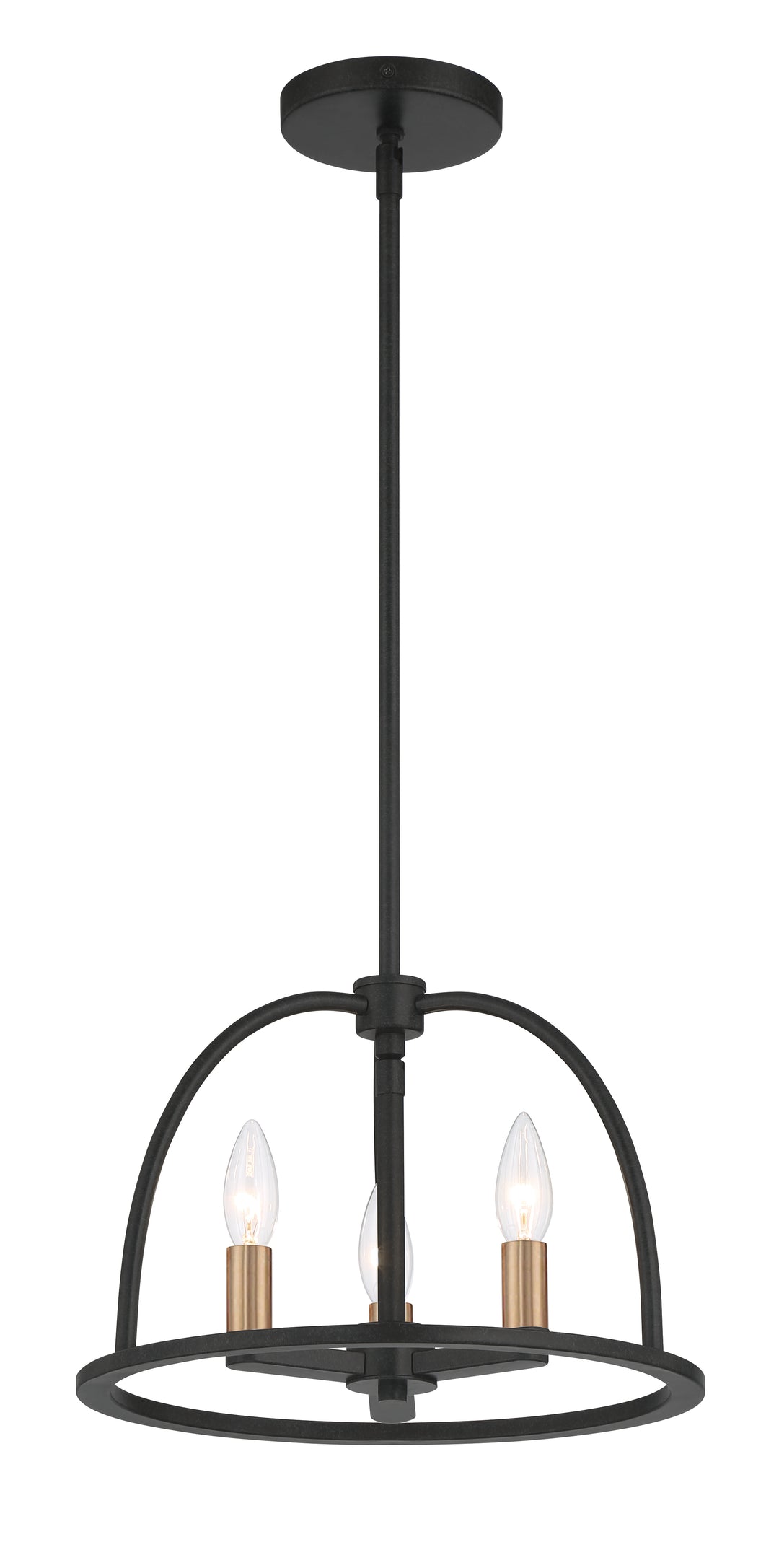 Crystorama Abbott 3 Light Black Mini Chandelier