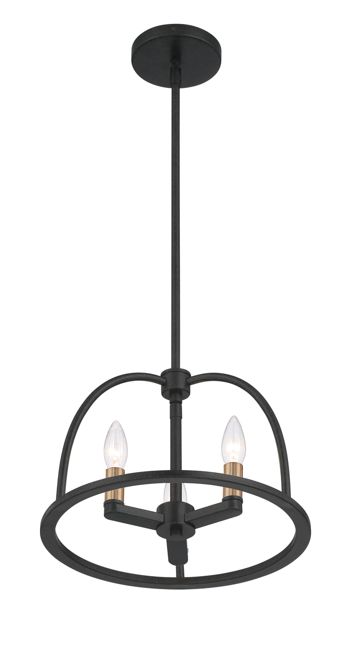 Crystorama Abbott 3 Light Black Mini Chandelier