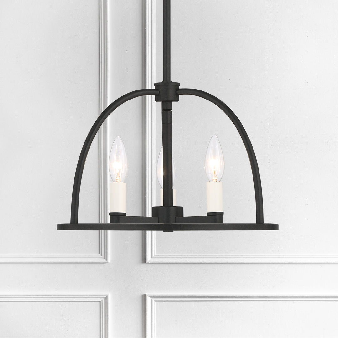 Crystorama Abbott 3 Light Black Mini Chandelier