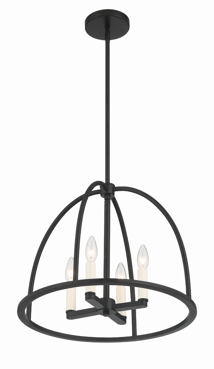 Crystorama Abbott 4 Light Black Chandelier