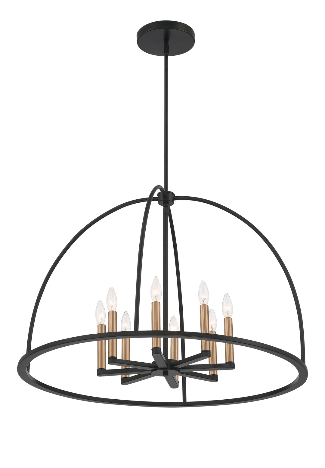 Crystorama Abbott 8 Light Black Chandelier