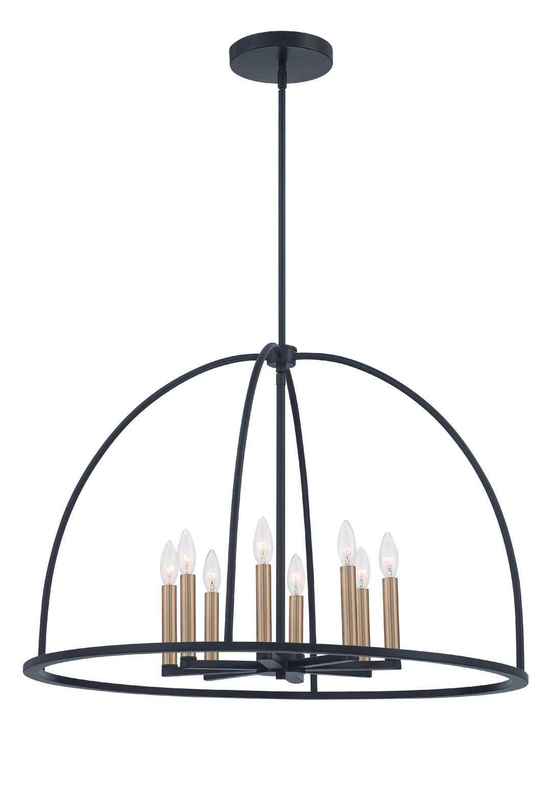 Crystorama Abbott 8 Light Black Chandelier