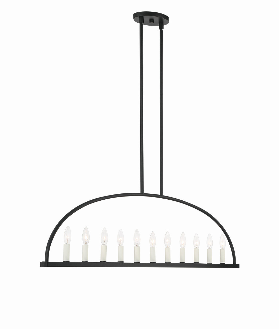 Crystorama Abbott 11 Light Black Linear Chandelier