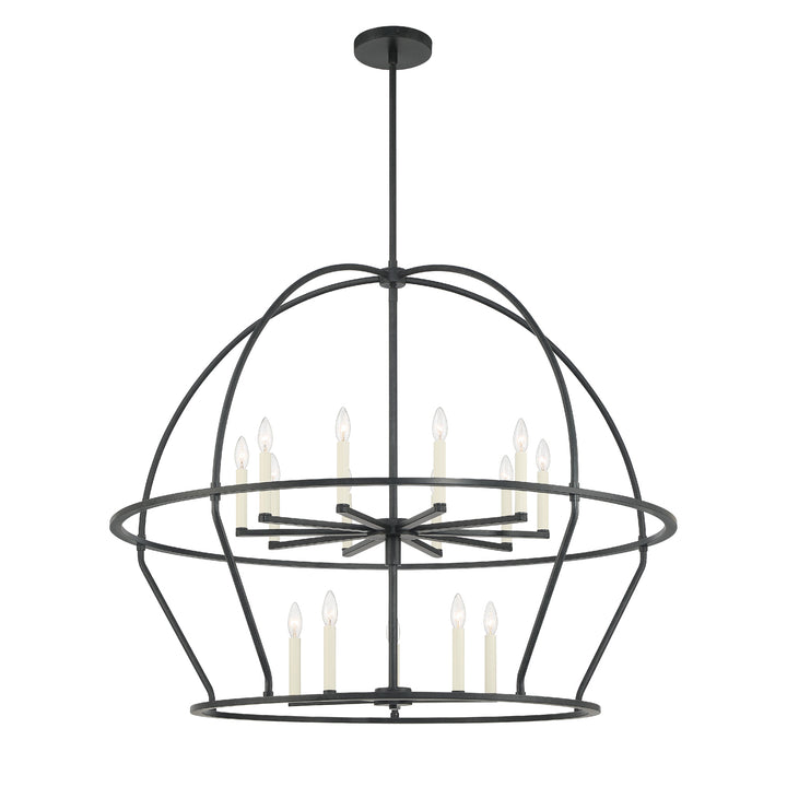 Abbott 15 Light Black Chandelier