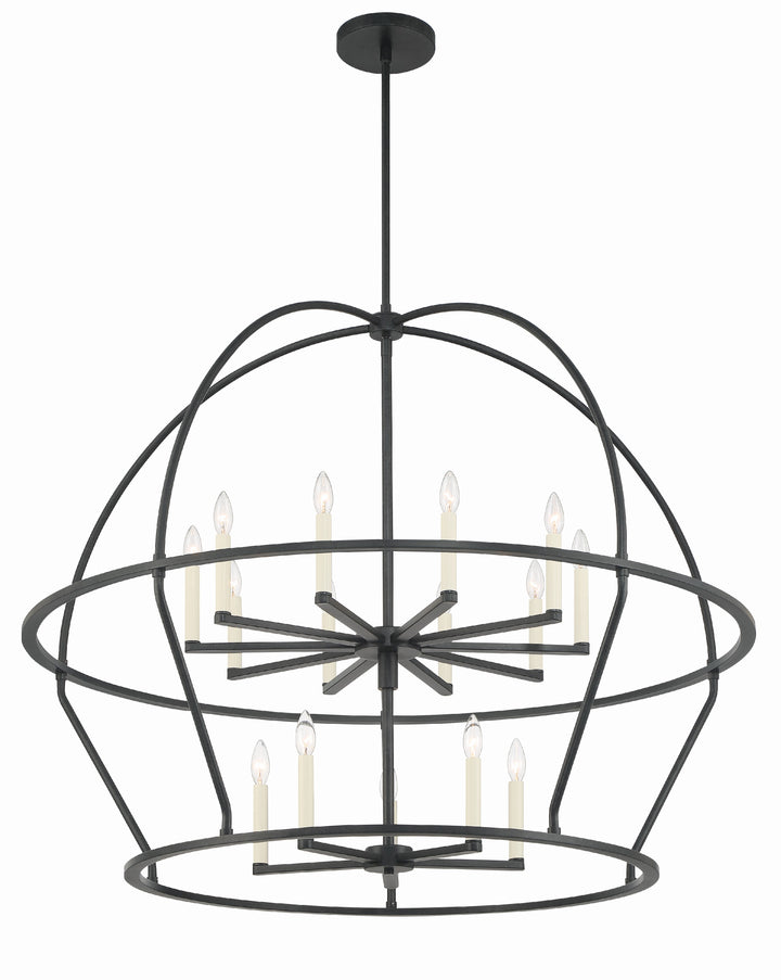 Crystorama Abbott 15 Light Black Chandelier