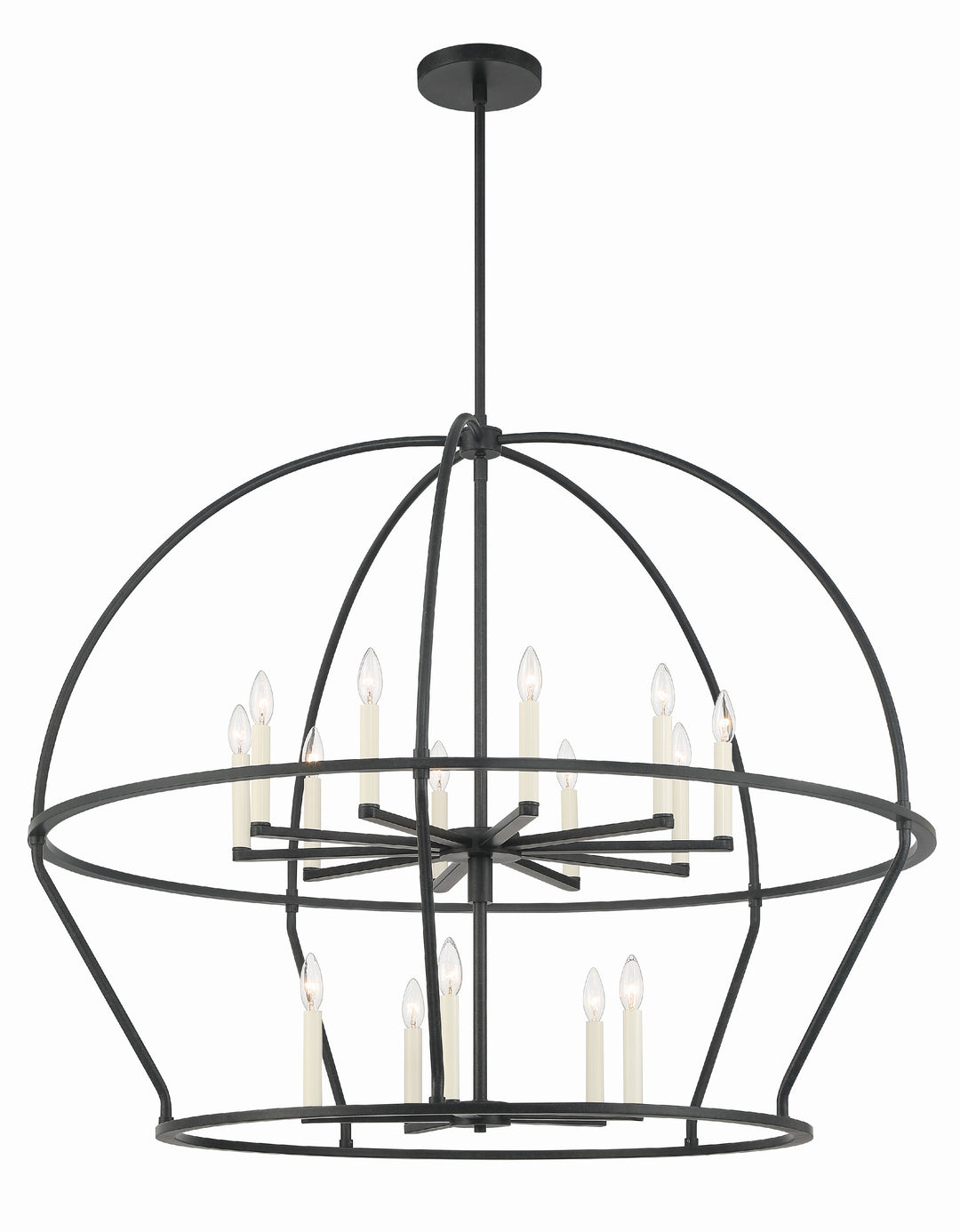 Crystorama Abbott 15 Light Black Chandelier