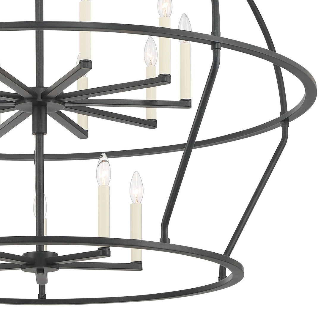 Crystorama Abbott 15 Light Black Chandelier