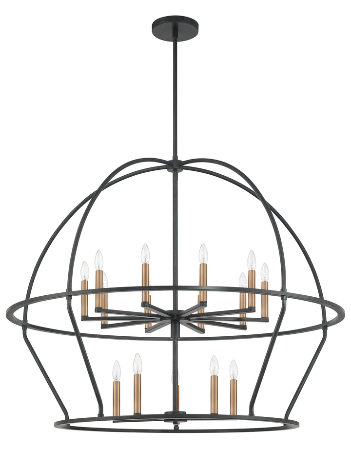 Crystorama Abbott 15 Light Black Chandelier