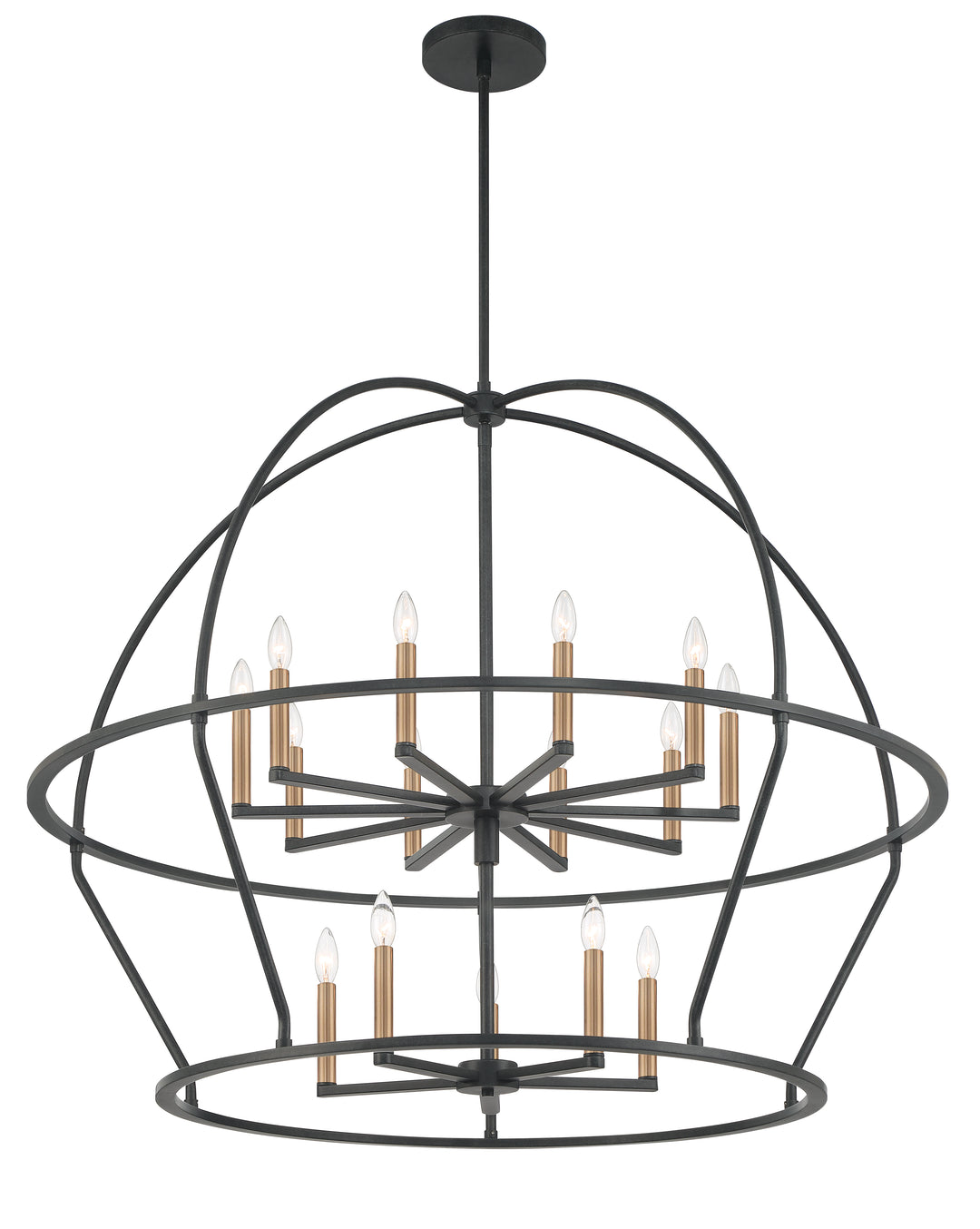 Crystorama Abbott 15 Light Black Chandelier