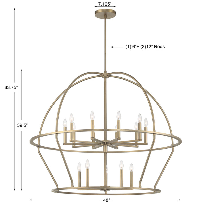 Crystorama Abbott 15 Light Black Chandelier