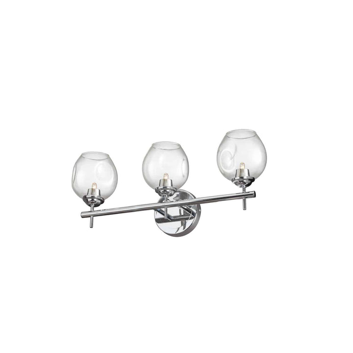 Dainolite 3 Light Halogen Matte Black Vanity Fixture w/ Clear Glass