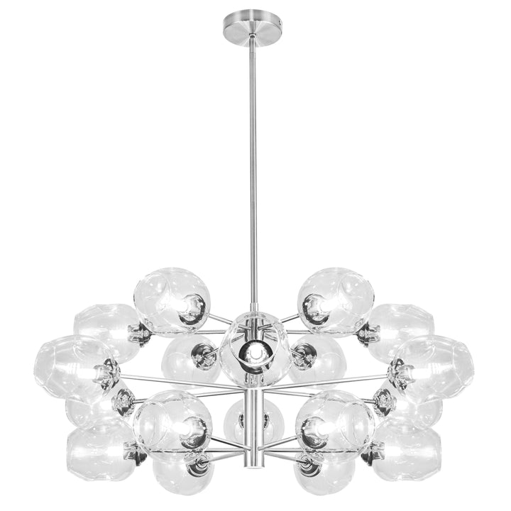 Dainolite 18 Light Halogen Chandelier Matte Black with Clear Glass