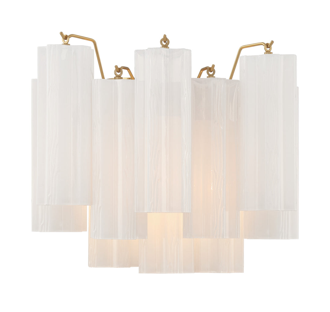 Crystorama Addis 2 Light Aged Brass Sconce